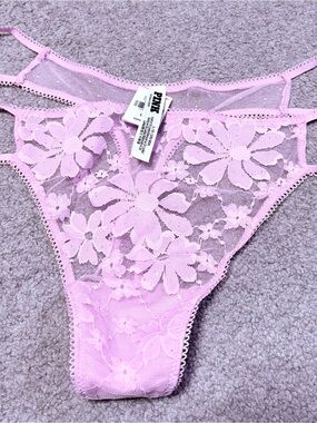 Victoria's Secret Lilac Floral Lace Thong